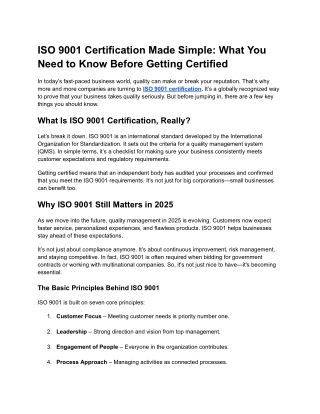 ISO 9001 Certification Made Simple_ What You Need to Know Before Getting Certified