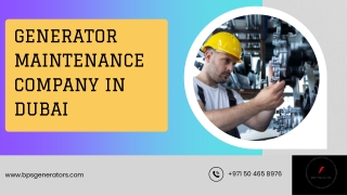 generator maintenance company in dubai PDF