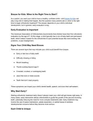 braces for kids when is the right time to start