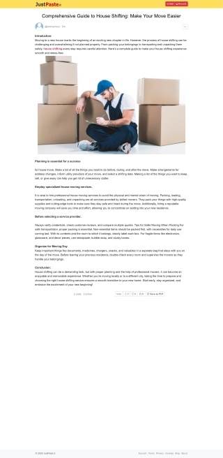Get The Guide to House Shifting: Make Your Move Easier