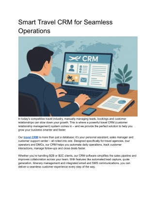 Smart Travel CRM for Seamhttps://www.slideserve.com/account/edit-document.php?vid=14149863less Operations