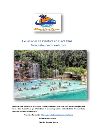 Excursiones de aventura en Punta Cana | Montisatourandtravels.com