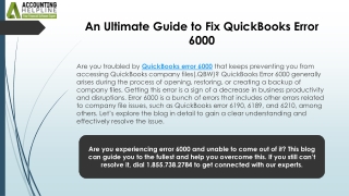 an ultimate guide to fix quickbooks error 6000