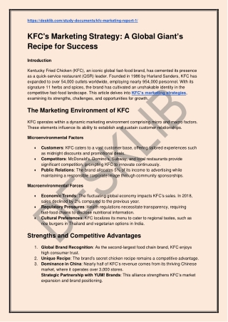 KFC's Marketing Strategy_ A Global Giant’s Recipe for Success - PDF