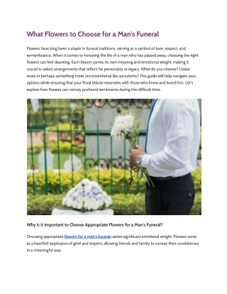 What Flowers to Choose for a Man's Funeral