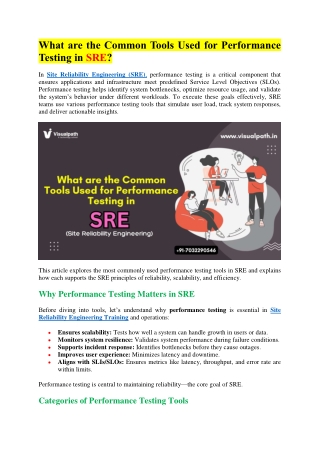 The SRE Certification Course - SRE Online Training Institute in Chennai