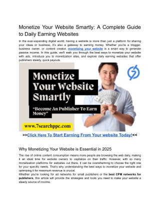 Monetize Your Website Smartly_ A Complete Guide to Daily Earning Websites