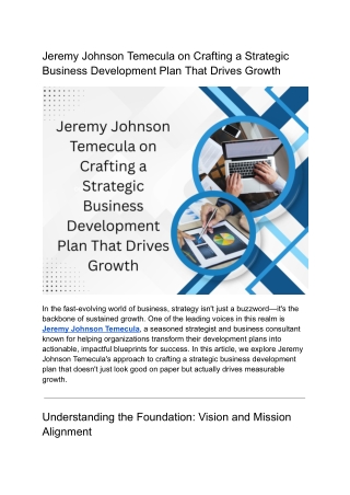 Aligning Vision and Strategy for Business Success with Jeremy Johnson Temecula