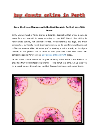 buy donuts online in Perth