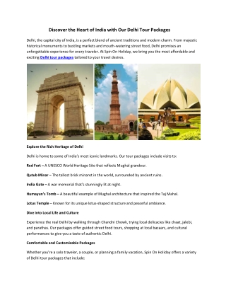Discover the Heart of India with Our Delhi Tour Packages