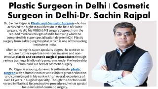 Plastic Surgeon in Delhi-Dr. Sachin Rajpal