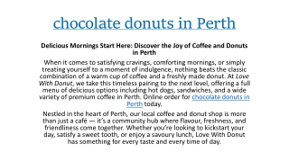 chocolate donuts in Perth