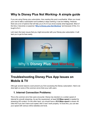 why is disney plus not working a simple guide