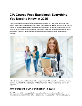 CIA course fees