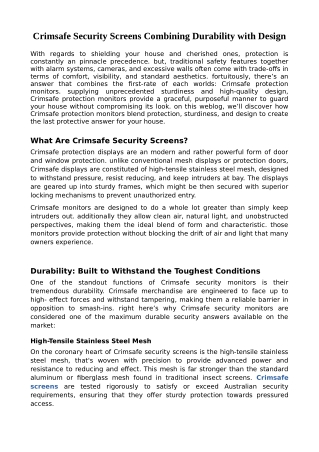crimsafe security screens combining durability