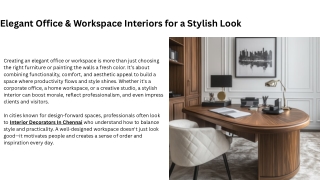 Elegant Office & Workspace Interiors for a Stylish Look