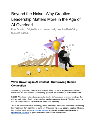 Beyond the Noise Why Creative Leadership Matters More in the Age of Ai Overload
