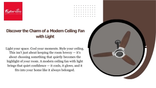 Discover the Charm of a Modern Ceiling Fan with Light