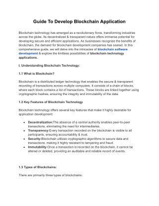 guide to develop blockchain application