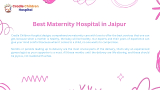 Best Maternity Hospital in Jaipur - Cradle Children Hospital, Jaipur