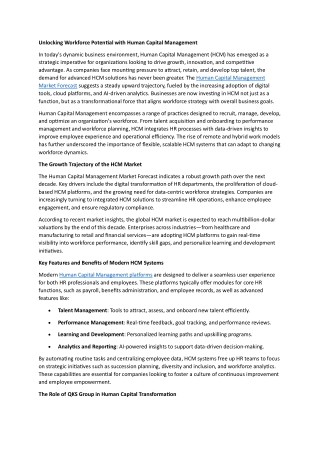 Unlocking Workforce Potential with Human Capital Management
