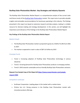 Rooftop Solar Photovoltaic Market Size & Trends To 2037