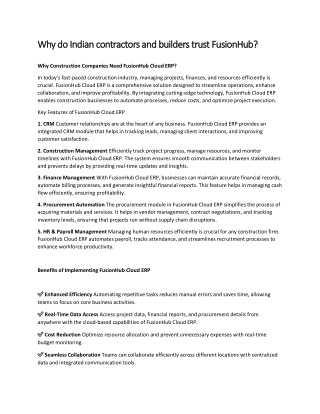 Why do Indian contractors and builders trust FusionHub?