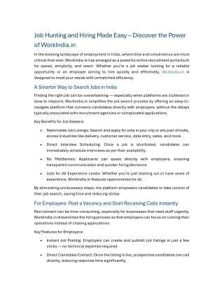 Job Hunting and Hiring Made Easy – Discover the Power of WorkIndia.in
