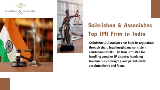 Saikrishna & Associates – Top IPR Firm in India