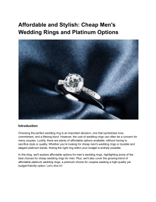 How to Choose Affordable Platinum Wedding Rings