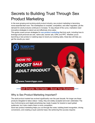 How to Target the Right Audience in Sex Product Marketing