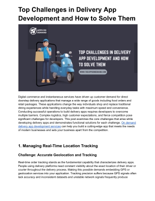 Top Challenges in Delivery App Development and How to Solve Them