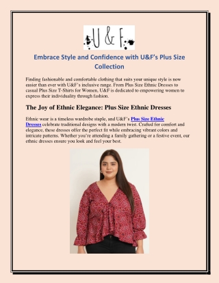 Embrace Style and Confidence with U&F’s Plus Size Collection
