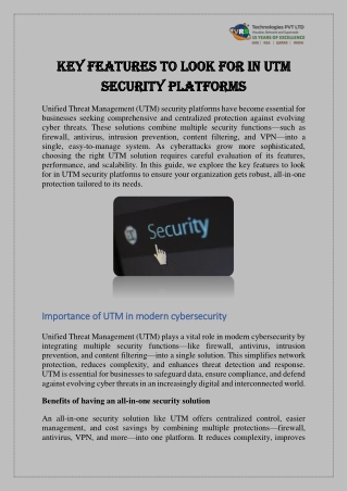 key features to look for in utm key features