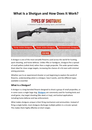 What Is a Shotgun and How Does It Work