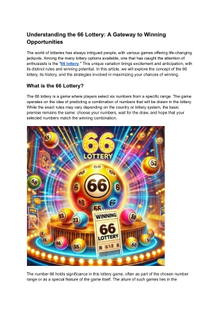 understanding the 66 lottery a gateway to winning