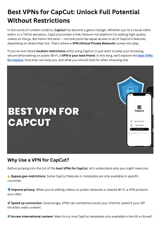 VPNs for CapCut