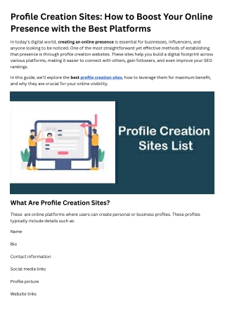 profile creation sites how to boost your online