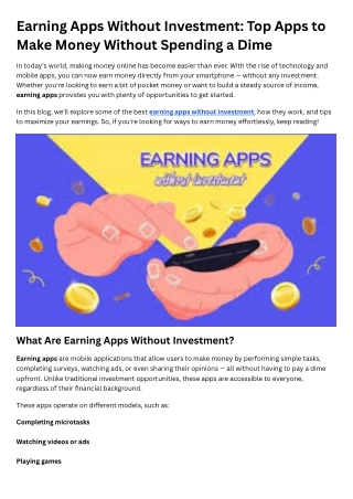 Earning Apps Without Investment