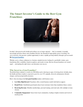 The Smart Investor’s Guide to the Best Gym Franchises (1)