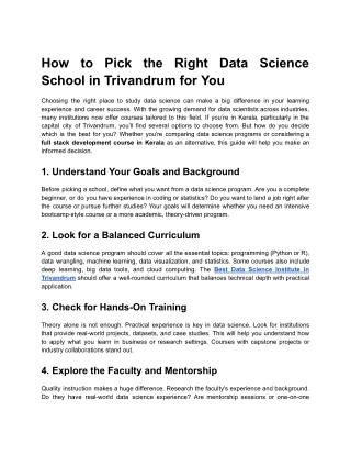 how to pick the right data science school