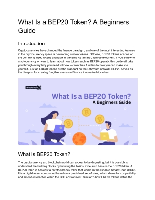 What Is a BEP20 Token_ A Beginners Guide