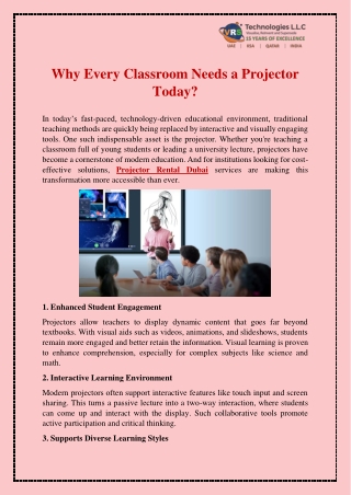 Why Every Classroom Needs a Projector Today?