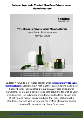 Partnering for Success Skin Care Private Label Manufacturers & Contract Manufacturing Solutions