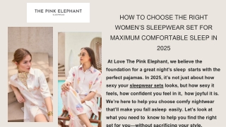 How to Choose the Right Women’s Sleepwear Set For Maximum Comfortable Sleep in 2025
