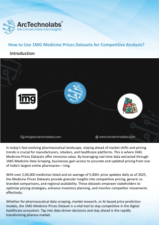 How to Use 1MG Medicine Prices Datasets for Competitive Analysis