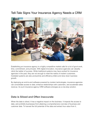 Signs You Need a CRM for Your Insurance Agency