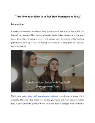 transform your salon with top staff management