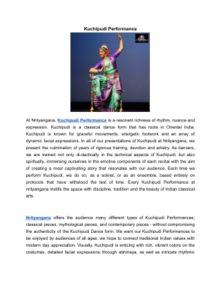 Kuchipudi Performance | Nrityangana