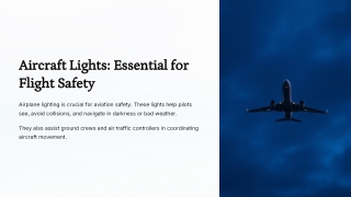 Aircraft Lights: Essential for Flight Safety